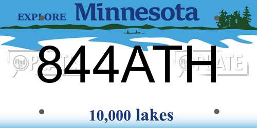 844ATH Minnesota License Plate