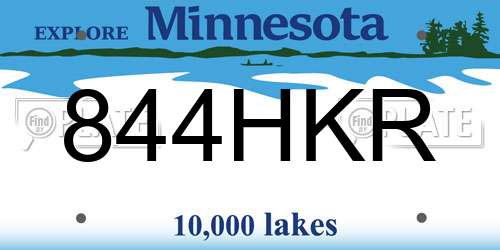 844HKR Minnesota License Plate