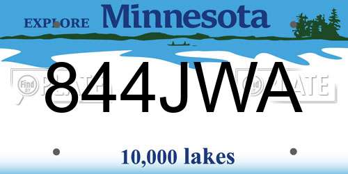844JWA Minnesota License Plate