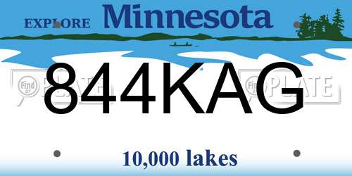 844KAG Minnesota License Plate