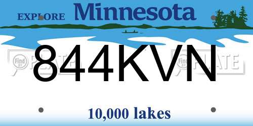 844KVN Minnesota License Plate