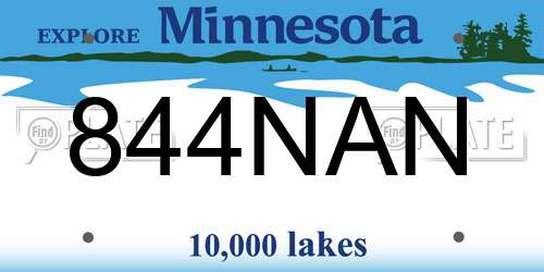 844NAN Minnesota License Plate