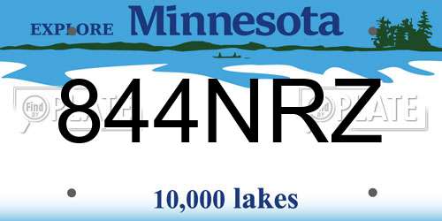 844NRZ Minnesota License Plate