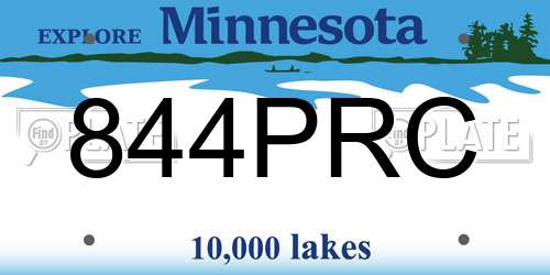 844PRC Minnesota License Plate
