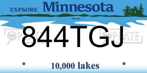 844TGJ Minnesota License Plate