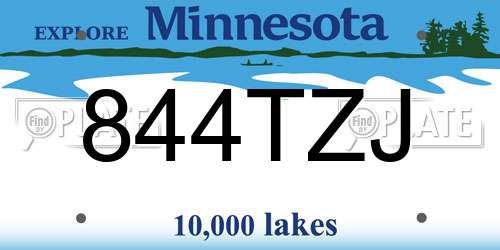 844TZJ Minnesota License Plate