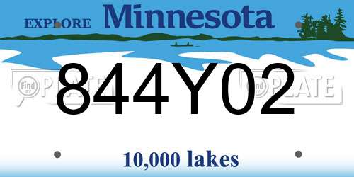 844Y02 Minnesota License Plate