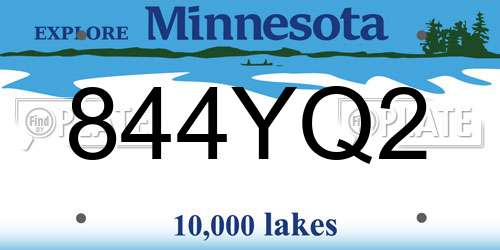 844YQ2 Minnesota License Plate