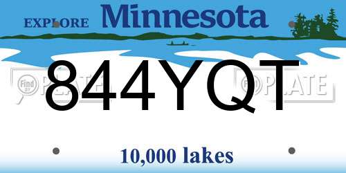 844YQT Minnesota License Plate