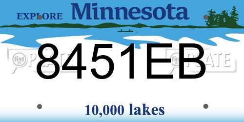 8451EB Minnesota License Plate