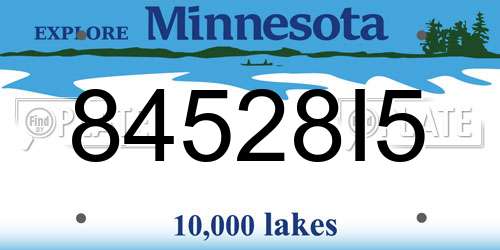 84528I5 Minnesota License Plate
