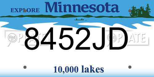 8452JD Minnesota License Plate