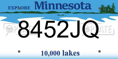 8452JQ Minnesota License Plate