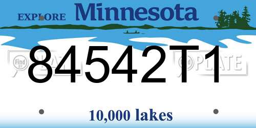 84542T1 Minnesota License Plate