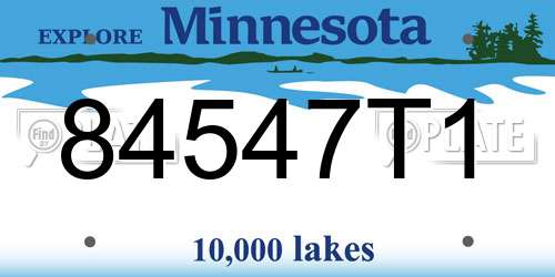 84547T1 Minnesota License Plate