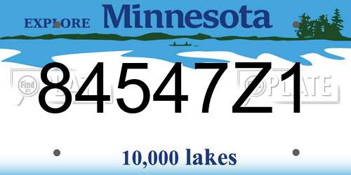 84547Z1 Minnesota License Plate