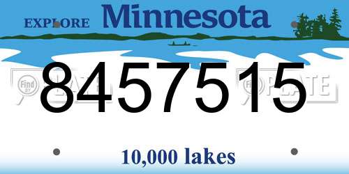 8457515 Minnesota License Plate