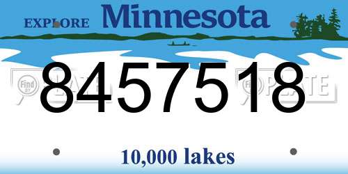 8457518 Minnesota License Plate