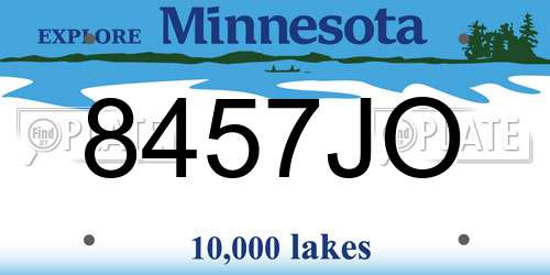 8457JO Minnesota License Plate
