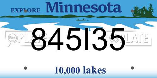 845I35 Minnesota License Plate