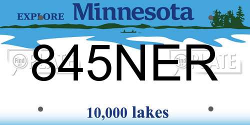 845NER Minnesota License Plate