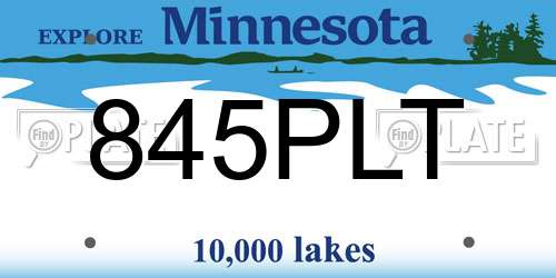 845PLT Minnesota License Plate