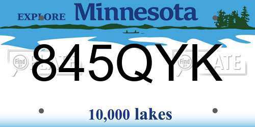 845QYK Minnesota License Plate