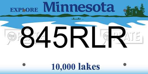 845RLR Minnesota License Plate