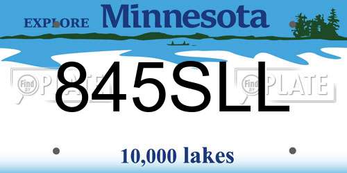 845SLL Minnesota License Plate