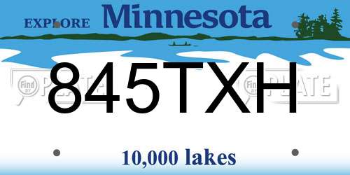 845TXH Minnesota License Plate