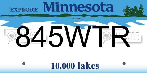 845WTR Minnesota License Plate