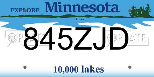 845ZJD Minnesota License Plate