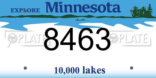 8463 Minnesota License Plate