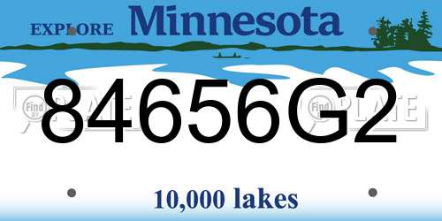 84656G2 Minnesota License Plate