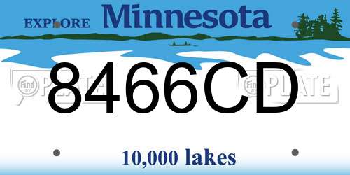 8466CD Minnesota License Plate