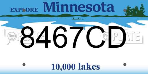 8467CD Minnesota License Plate