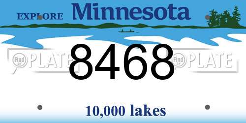8468 Minnesota License Plate