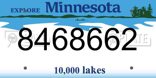 8468662 Minnesota License Plate