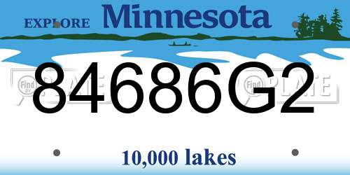 84686G2 Minnesota License Plate