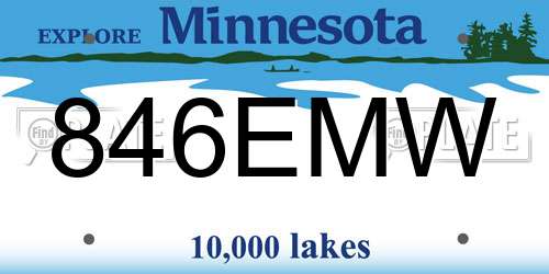 846EMW Minnesota License Plate