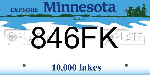 846FK Minnesota License Plate