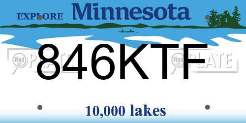 846KTF Minnesota License Plate