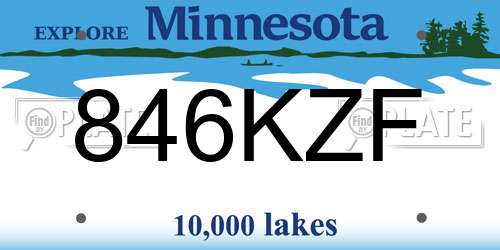 846KZF Minnesota License Plate