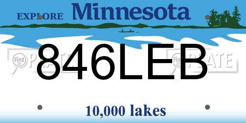 846LEB Minnesota License Plate