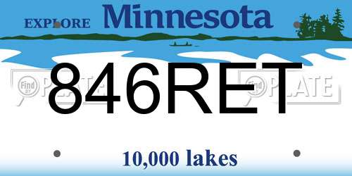 846RET Minnesota License Plate