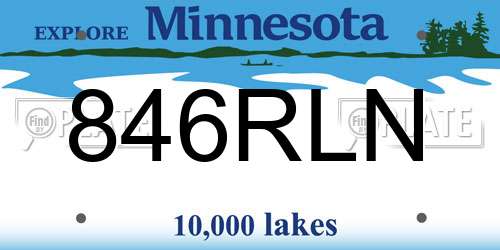 846RLN Minnesota License Plate