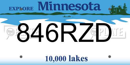 846RZD Minnesota License Plate