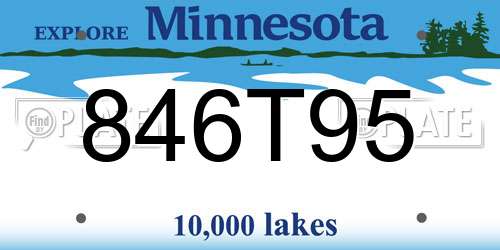 846T95 Minnesota License Plate