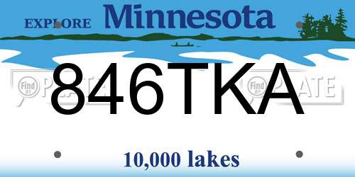 846TKA Minnesota License Plate