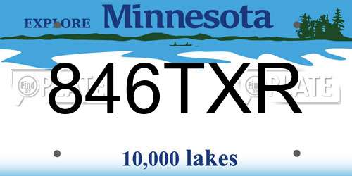 846TXR Minnesota License Plate